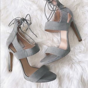 NEW Zara Trafaluc Leather Stilletto Lace Up Heels